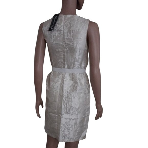 Rachael G. Beige Printed Dress, Size M - Picture 2 of 16